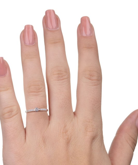 White gold ring with diamonds