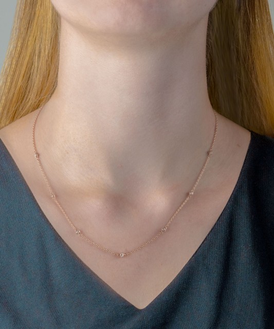 Auksinė grandinėlė su cirkonio pakabukais - Auksinės grandinėlės su pakabukais - Goldinga