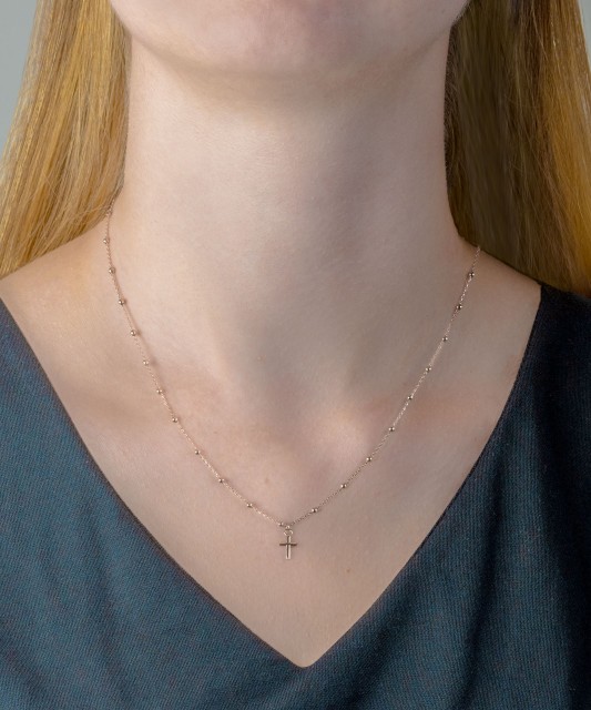 Gold chain with pendant "Cross"