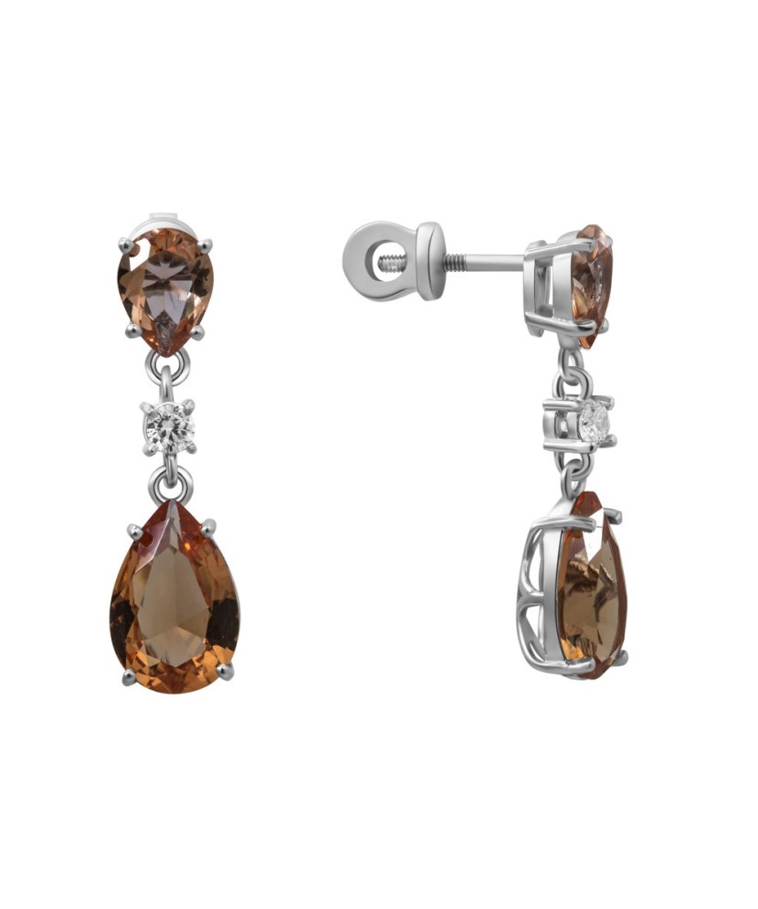 Sterling silver earrings with sultanite and zircons