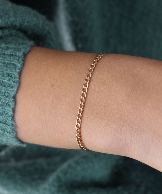 Gold bracelet "Curb" 4.3mm