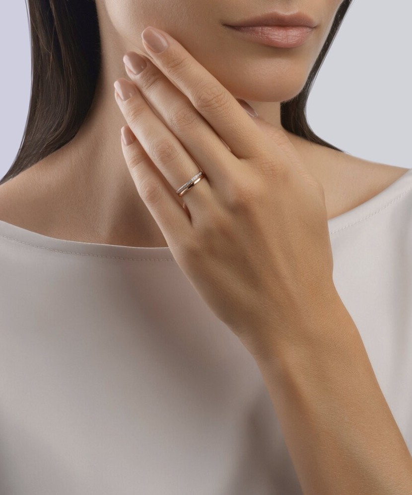 Auksinis žiedas su cirkoniais - Auksiniai žiedai - Goldinga