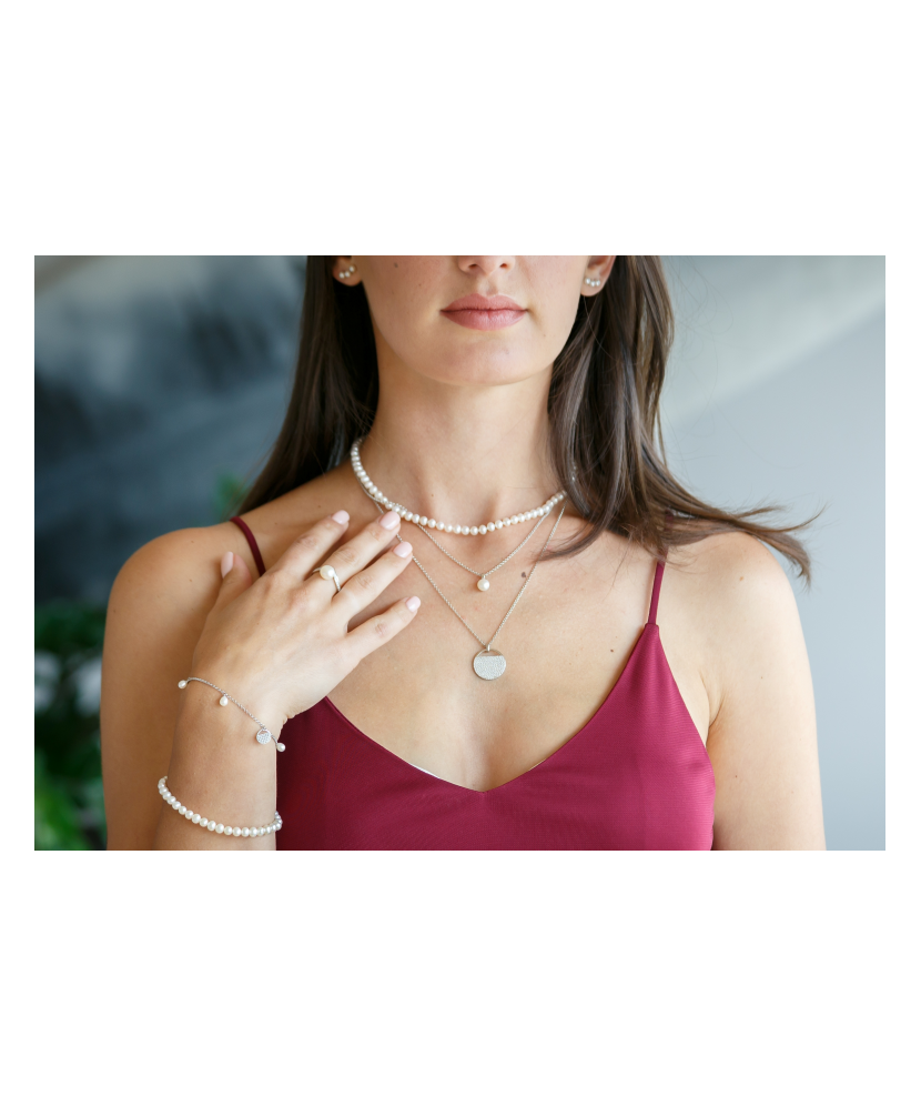 Pearl necklaces with sterling silver