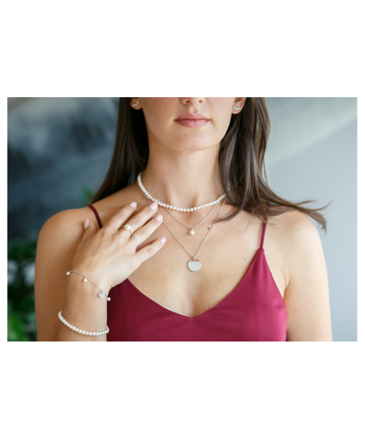 Pearl necklaces with sterling silver