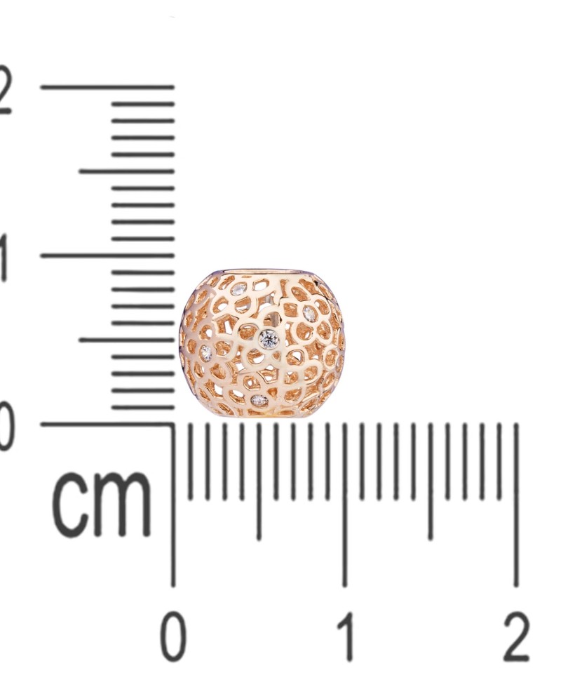 Gold pendant with zircons "Barrel"