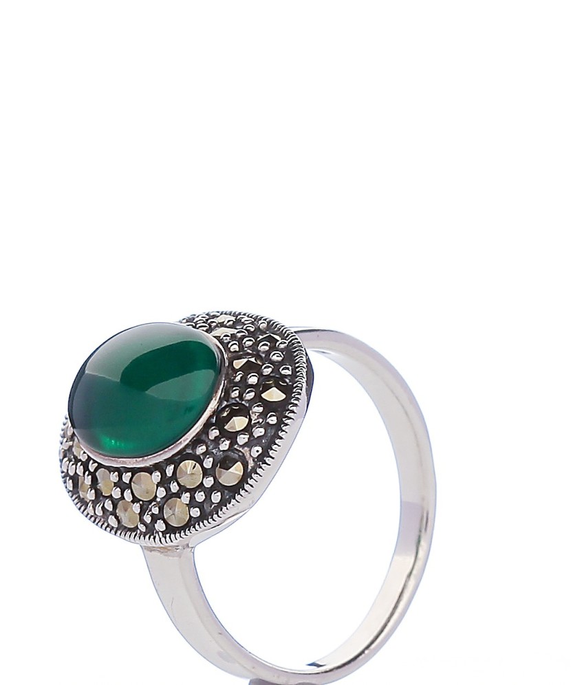 Sterling silver ring with marcasite