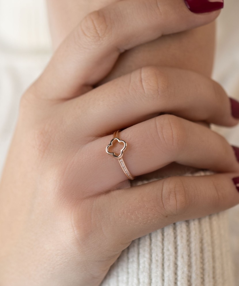 Auksinis žiedas su cirkoniais - Auksiniai žiedai - Goldinga