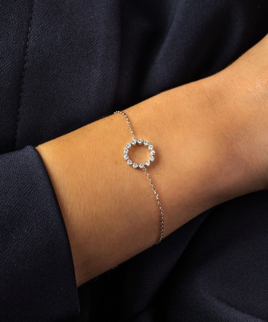 Sterling Silver bracelet with zircons