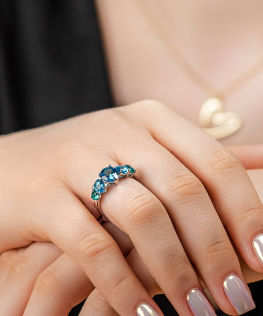 Sidabrinis žiedas su cirkoniais  - Goldinga