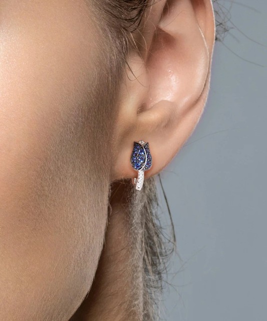 Sterling silver earrings with zircons