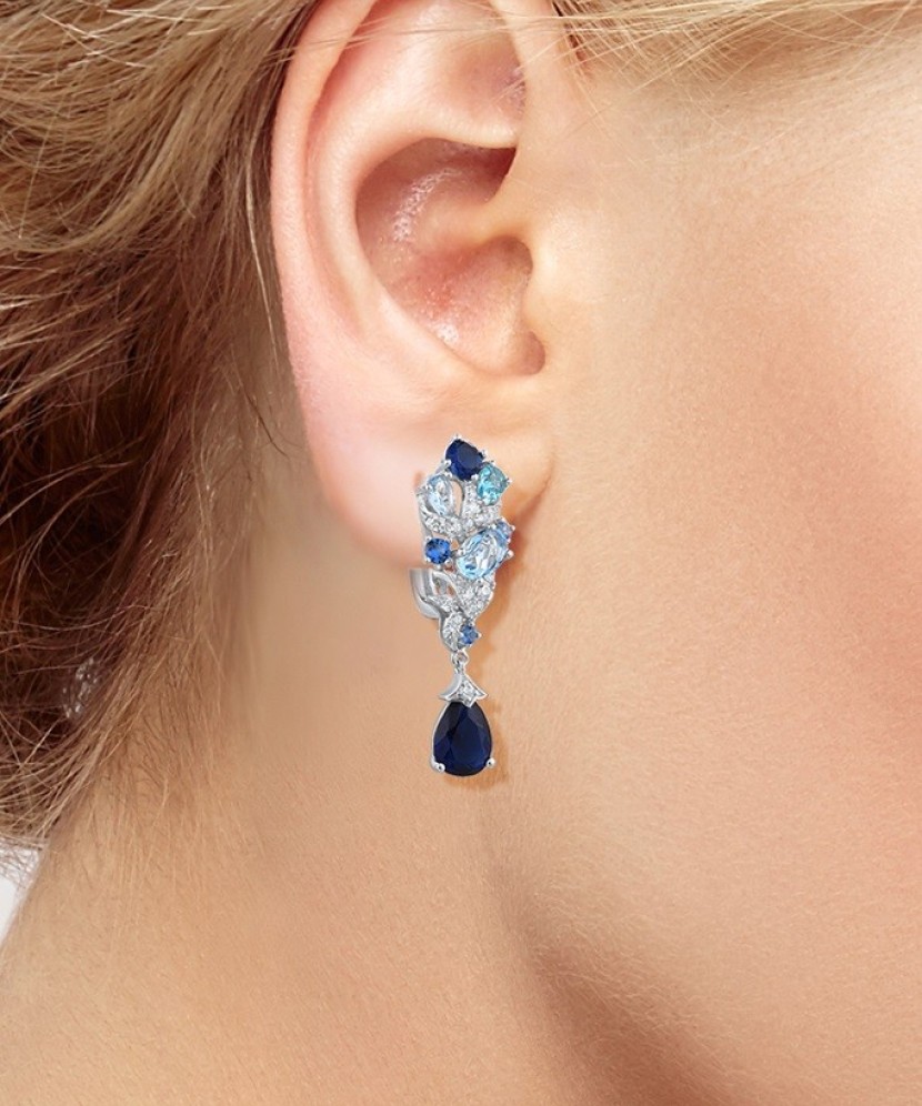 Sterling Silver earrings with zircons and spinels