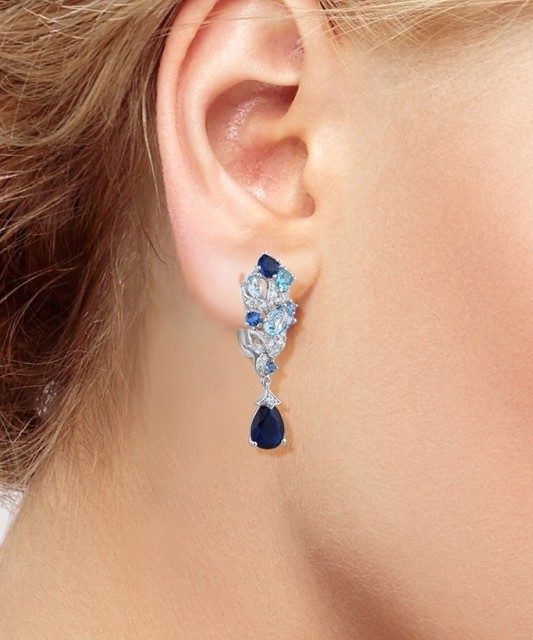 Sterling Silver earrings with zircons and spinels