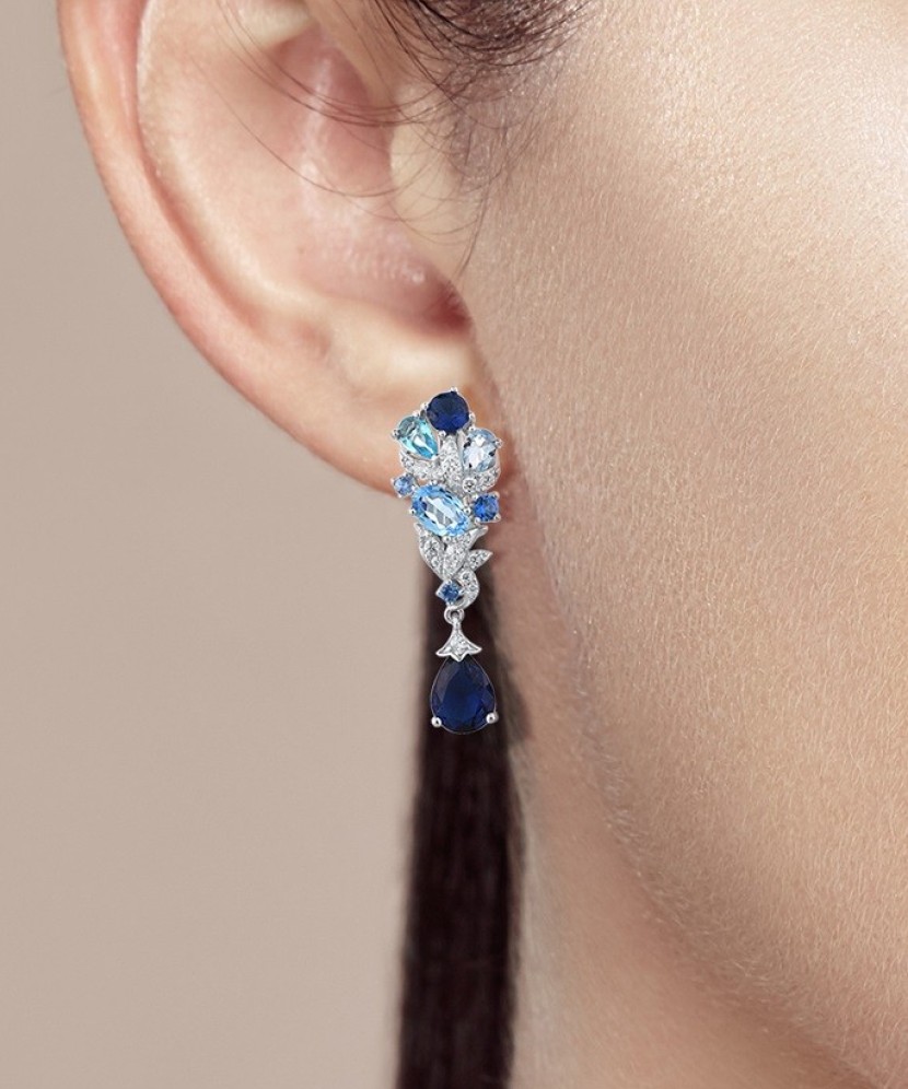 Sterling Silver earrings with zircons and spinels