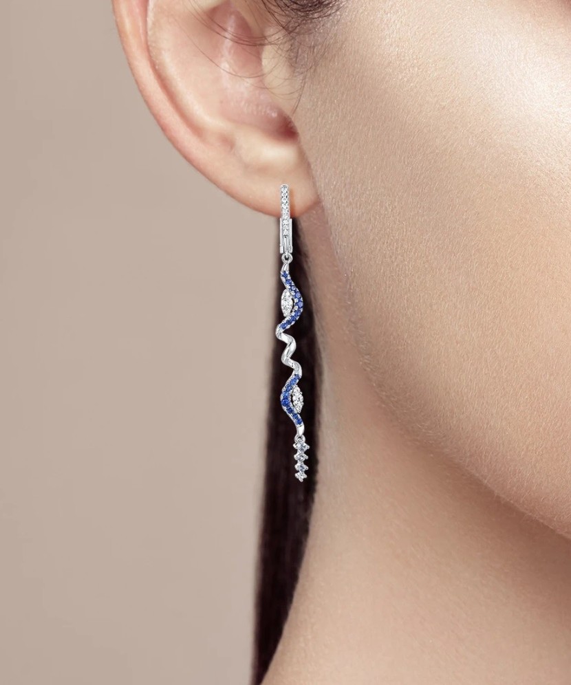 Sterling Silver earrings with zircons and spinels