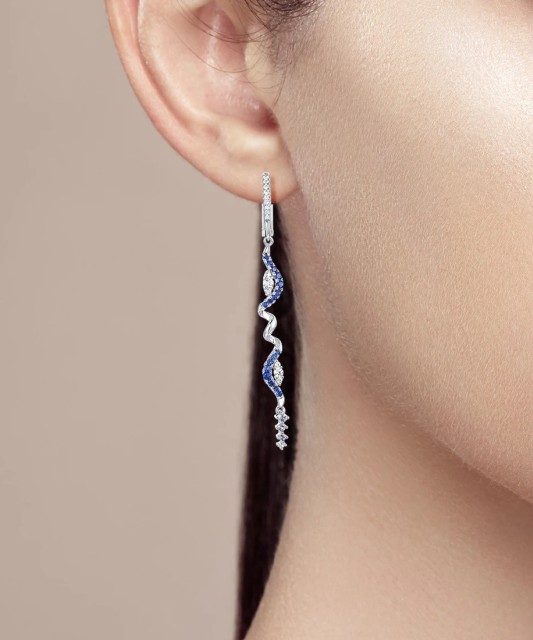 Sterling Silver earrings with zircons and spinels