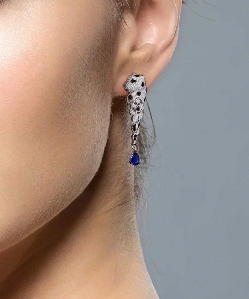 Sterling Silver earrings with zircons and spinels