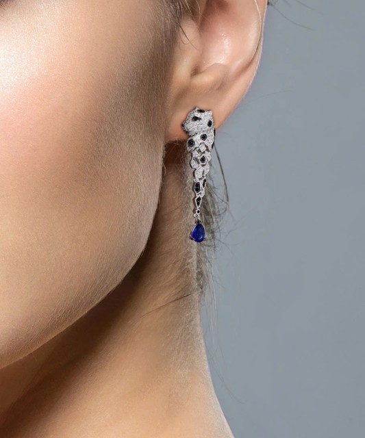 Sterling Silver earrings with zircons and spinels