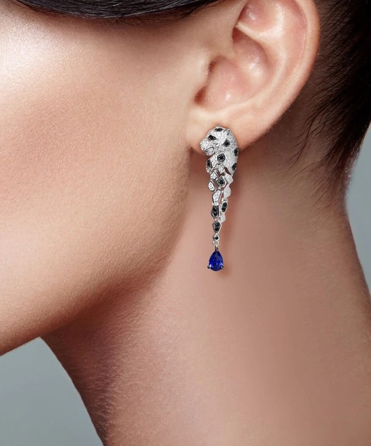 Sterling Silver earrings with zircons and spinels