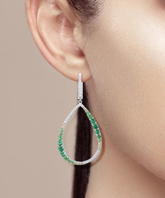 Sterling Silver earrings with zircons and spinels