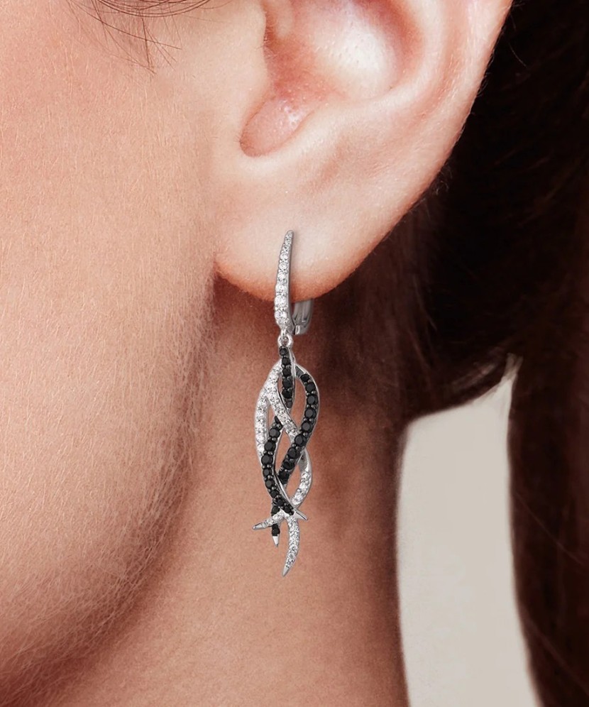 Sterling Silver earrings with zircons and spinels