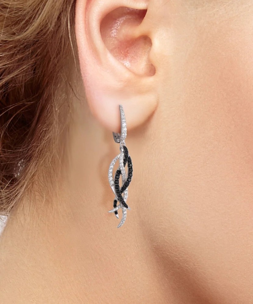 Sterling Silver earrings with zircons and spinels