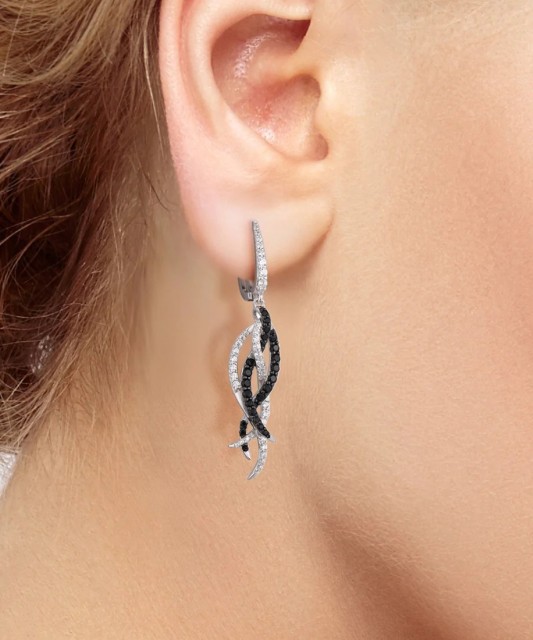 Sterling Silver earrings with zircons and spinels