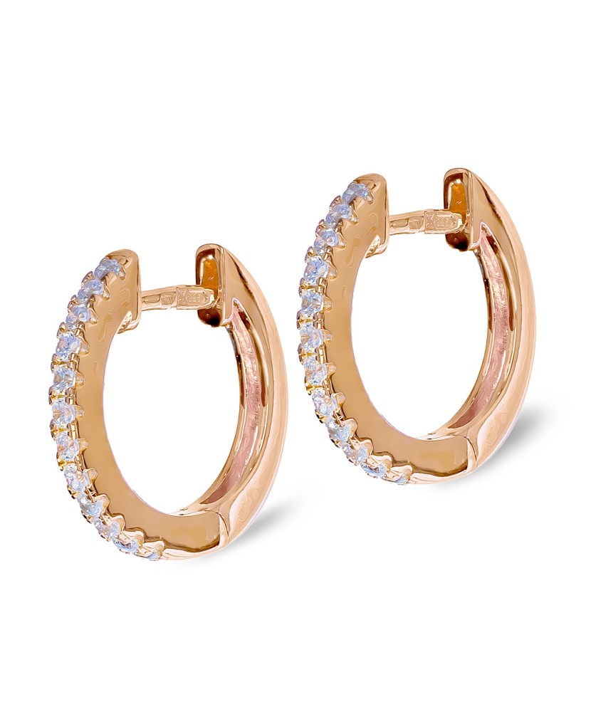 Gilded sterling silver earrings with zircons