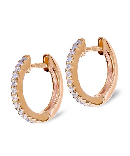 Gilded sterling silver earrings with zircons