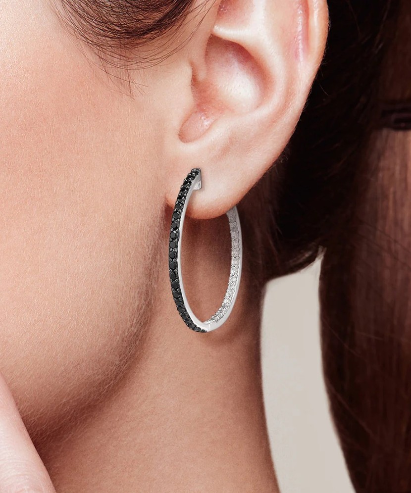 Sterling Silver earrings with zircons and spinels