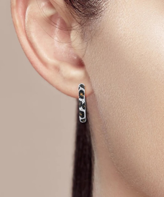 Sterling Silver earrings with zircons and spinels