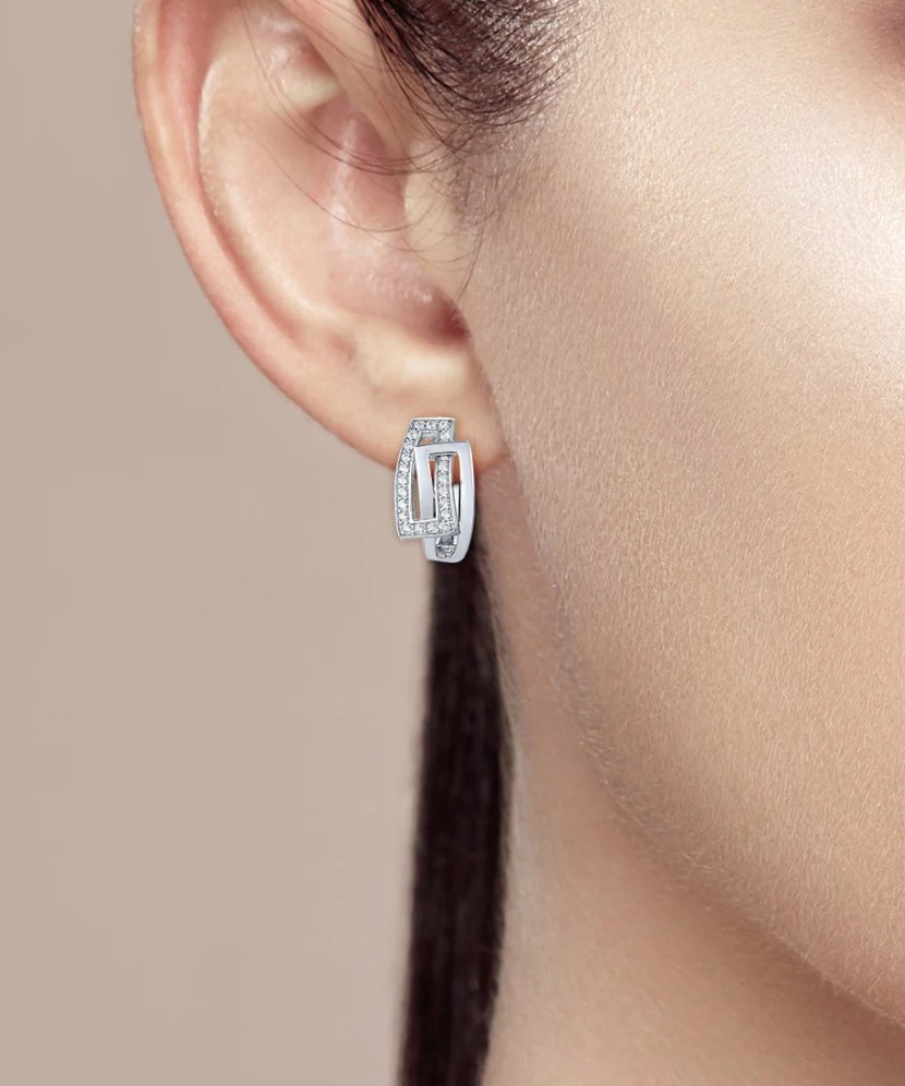 Sterling silver earrings with zircons