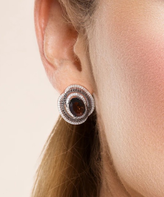 Sterling silver earrings with zircons and spinels