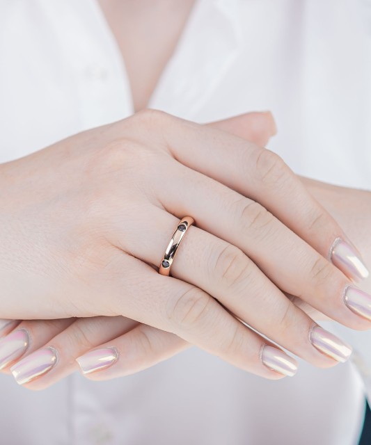 Gilded Sterling silver ring with zirconium