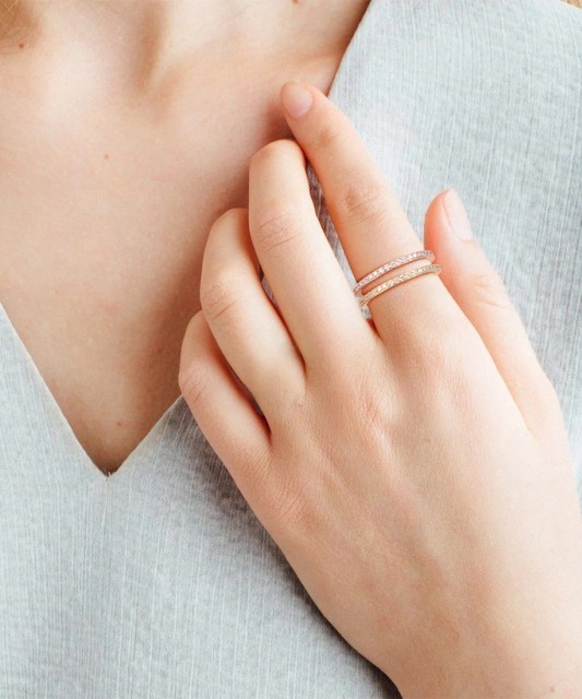 Gilded Sterling silver ring with zirconium