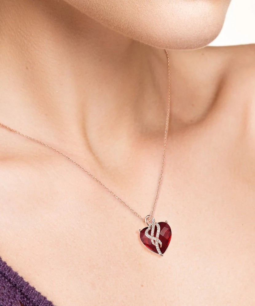 Gilded Sterling Silver pendant with zircons "Heart"