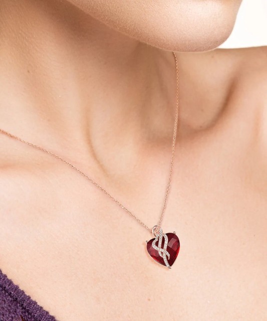 Gilded Sterling Silver pendant with zircons "Heart"