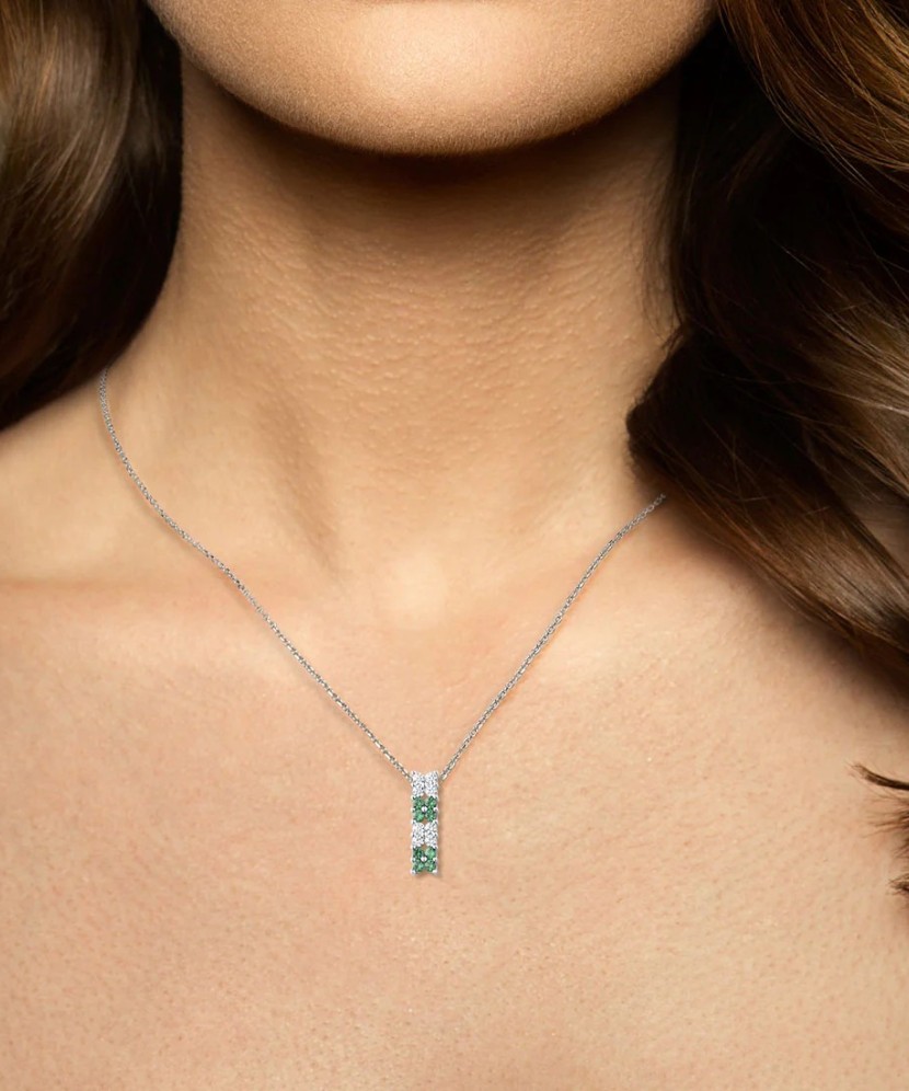 Sterling Silver pendant with spinels and zircons