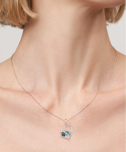 Gilded Sterling Silver pendant with zircons "Heart"