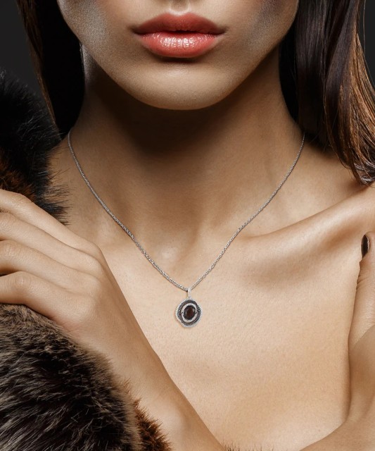 Sterling Silver pendant with spinels and zircons