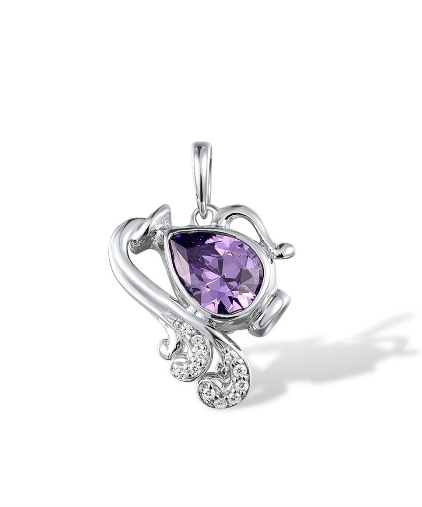 Sterling Silver pendant with amethyst and zircons