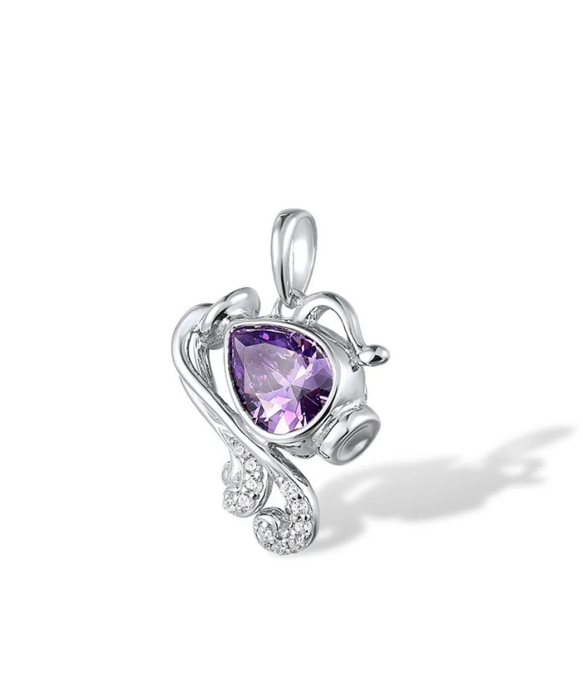 Sterling Silver pendant with amethyst and zircons