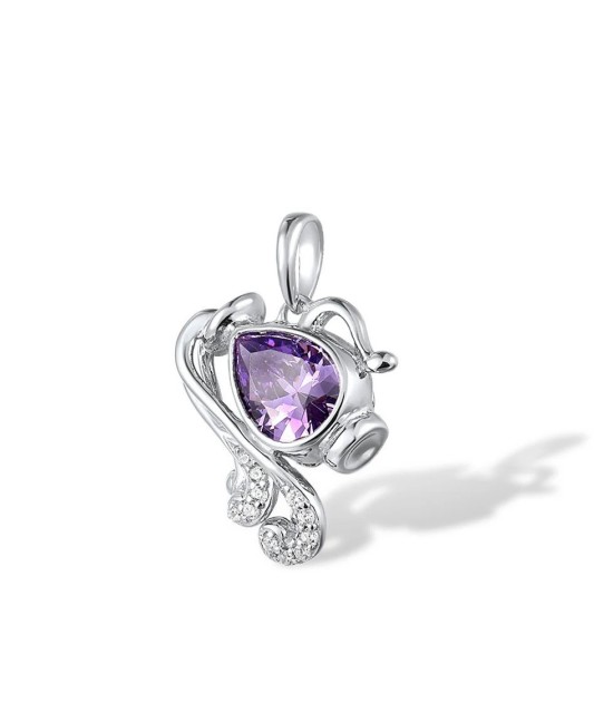 Hopea riipus ametistilla ja zirkoneilla