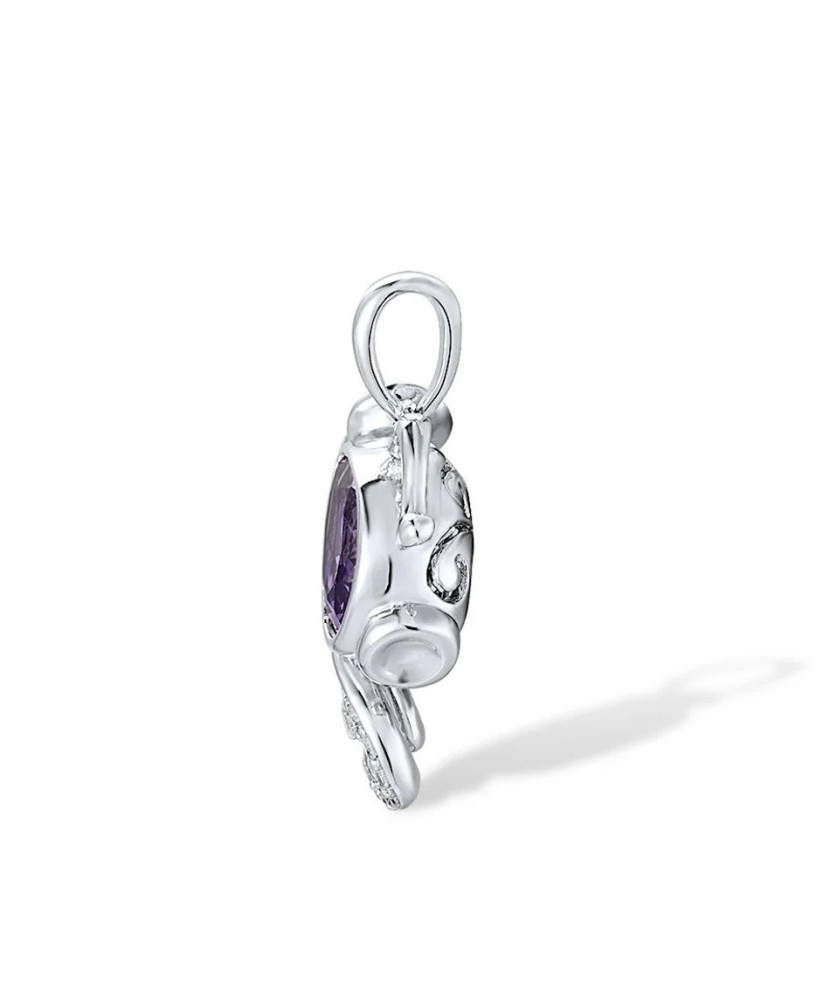 Sterling Silver pendant with amethyst and zircons