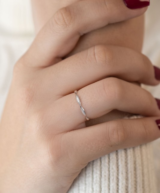White gold ring with diamonds