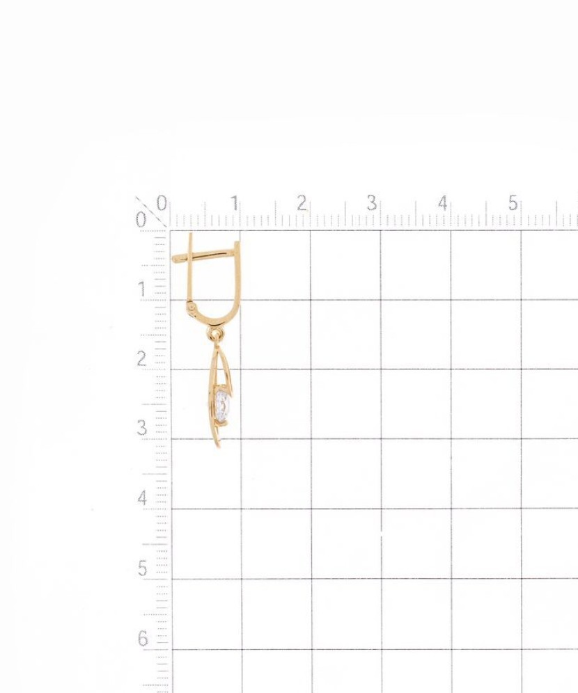 Gold earrings with zirconium