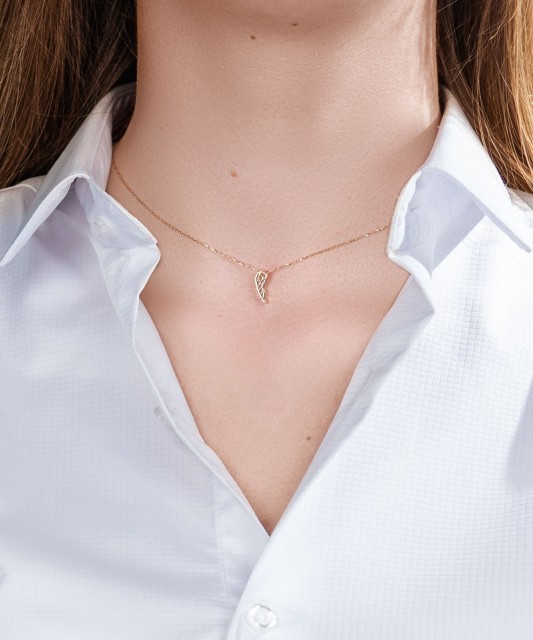 Gold chain with pendant "Angel wing"