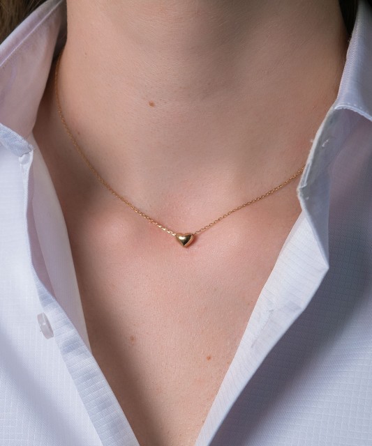 auksinė grandinėlė su pakabuku "Širdelė" - Auksinės grandinėlės su pakabukais - Goldinga