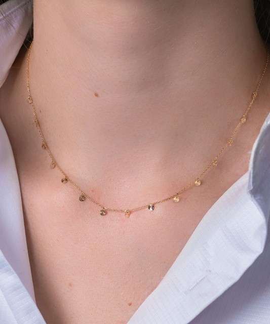 Gold chain with pendants