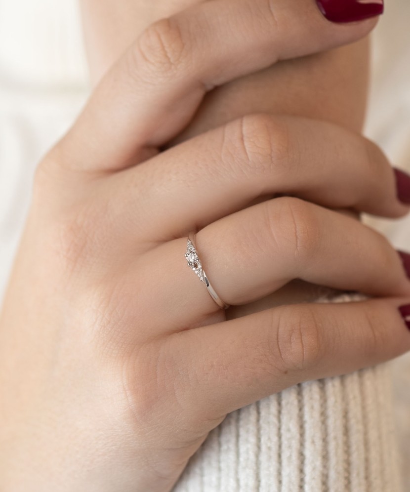 White gold ring with diamonds