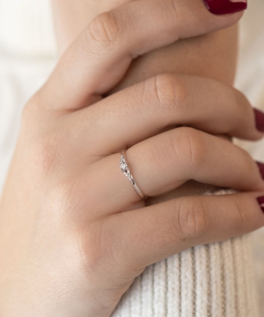 White gold ring with diamonds